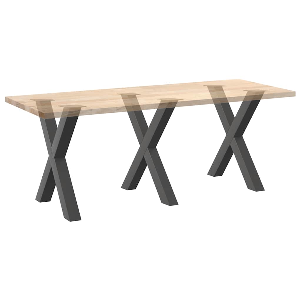 Gambe Tavolo Pranzo a X 3 pz Antracite 70x(72-73) cm Acciaio - homemem39