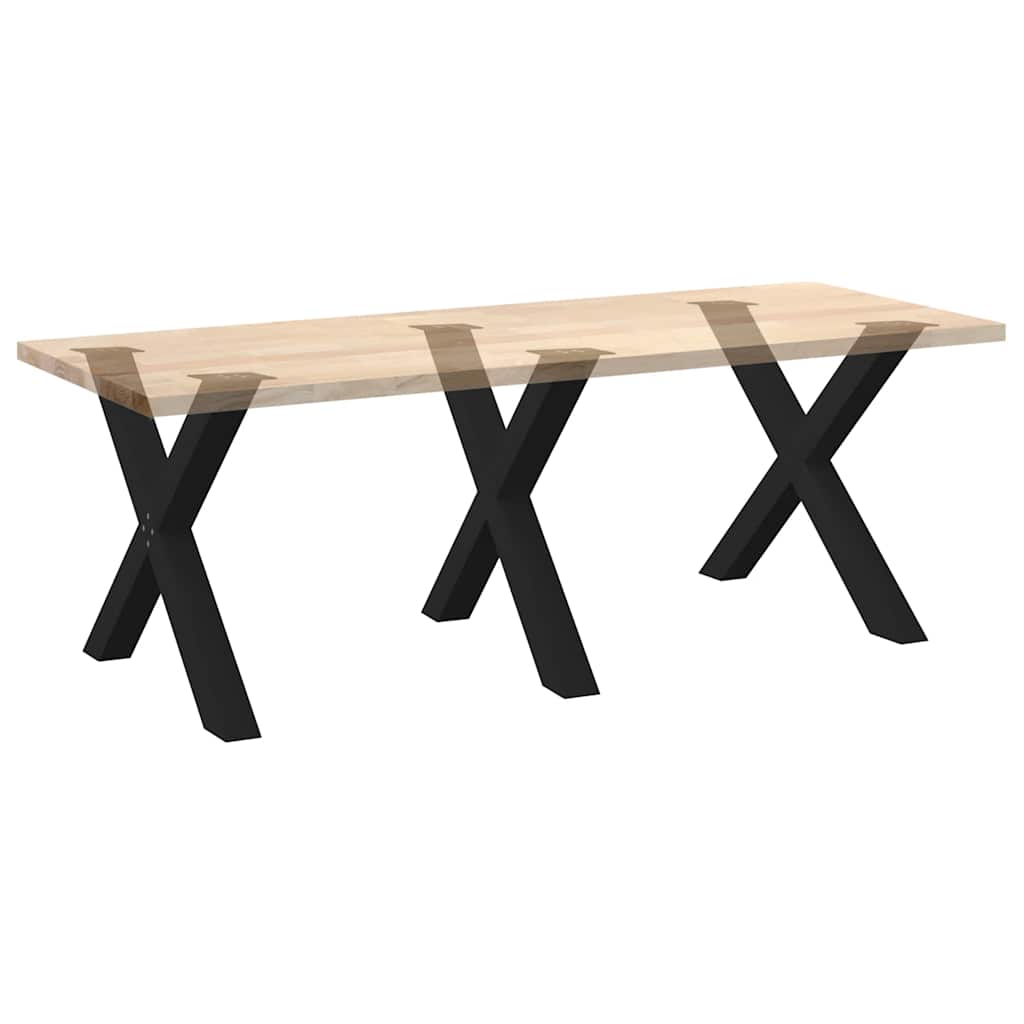 Gambe Tavolo Pranzo a Forma X 3 pz Nero 90x(72-73) cm Acciaio - homemem39