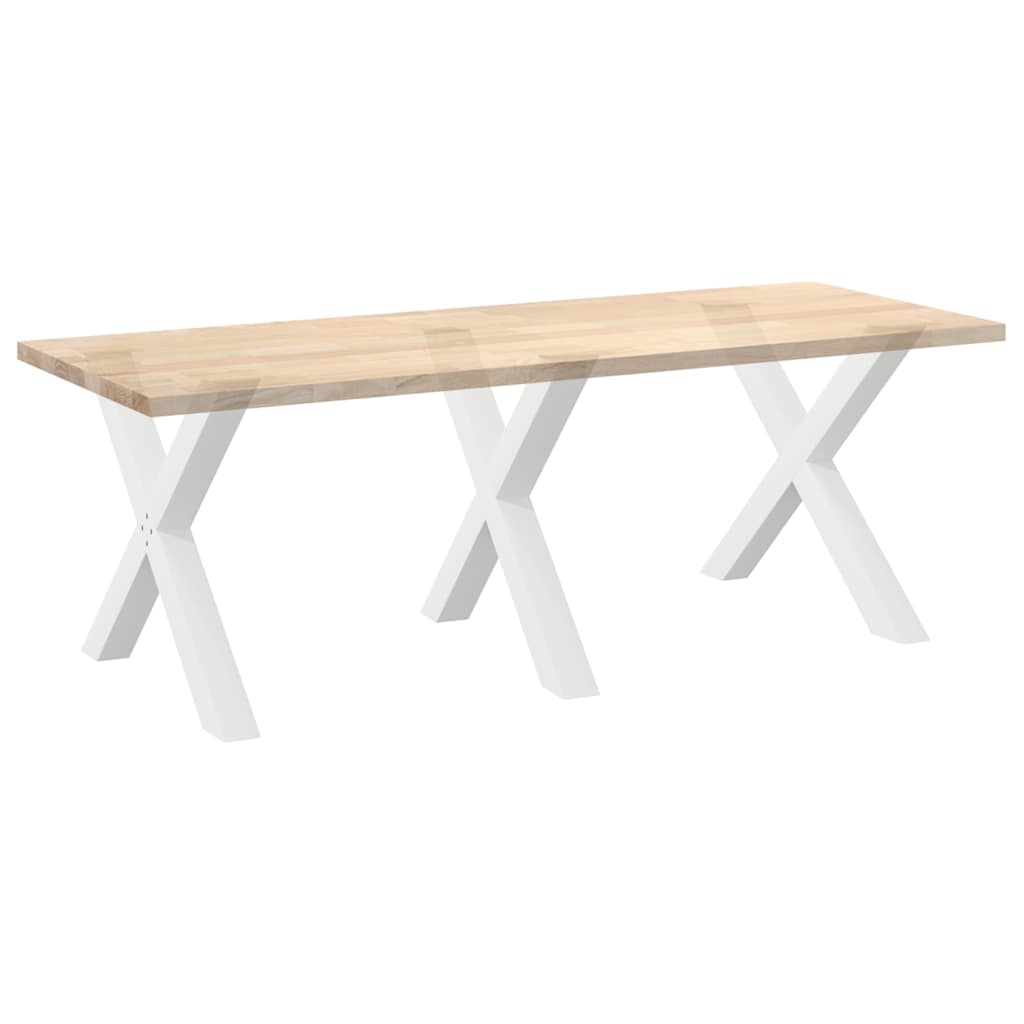 Gambe Tavolo Pranzo a X 3 pz Bianco 90x(72-73) cm Acciaio - homemem39