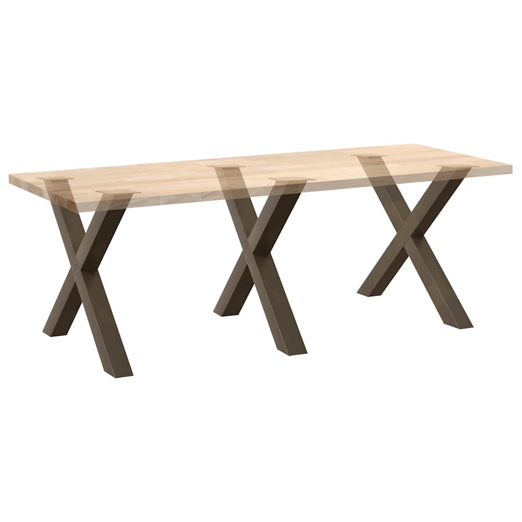 Gambe Tavolo Pranzo a X 3 pz Naturale 90x(72-73) cm Acciaio - homemem39
