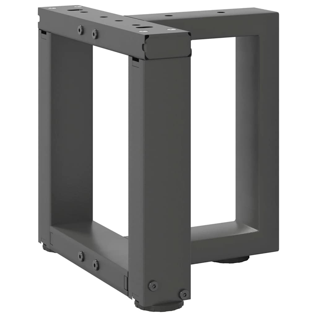 Gambe Tavolino Caffè a T 2 pz Antracite 30x25x(30-31)cm Acciaio