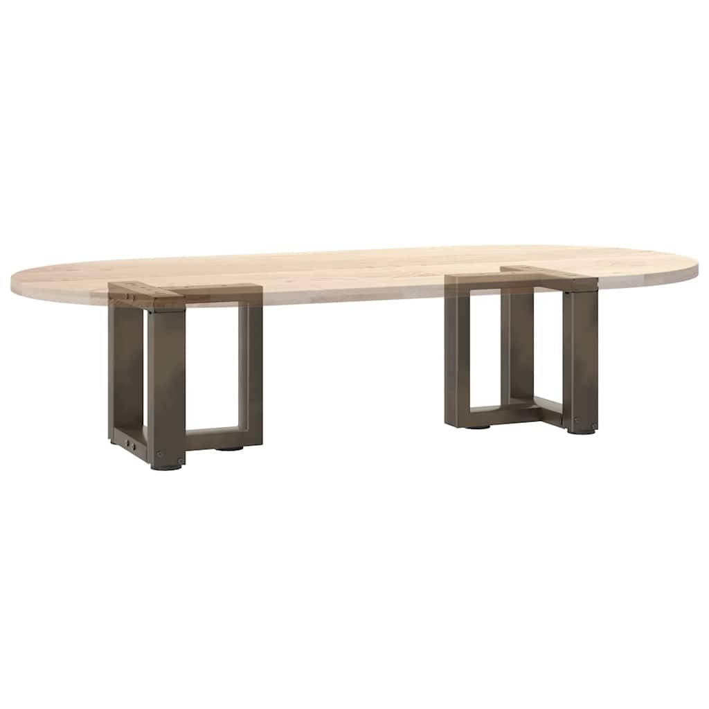 Gambe Tavolino Caffè a T 2 pz Naturale 30x25x(30-31) cm Acciaio