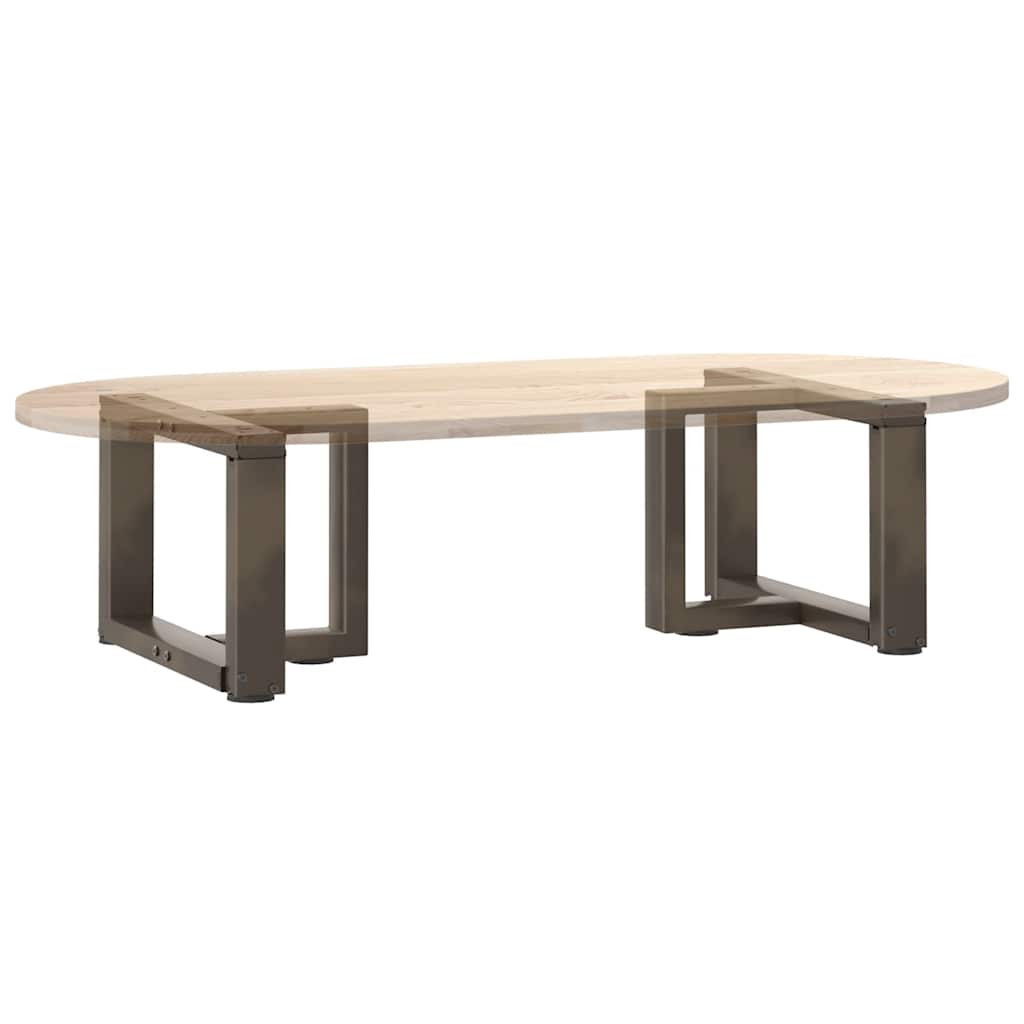 Gambe Tavolino Caffè a T 2 pz Naturale 40x25x(30-31) cm Acciaio