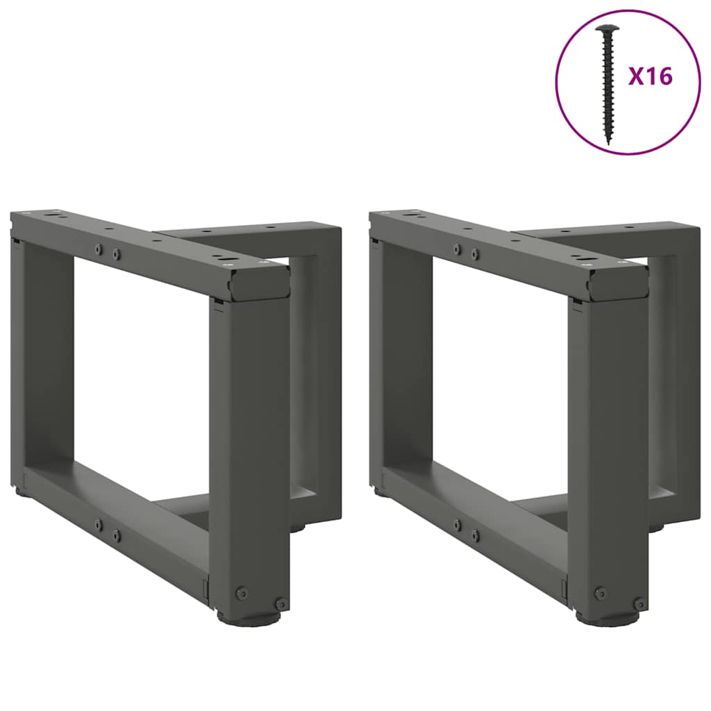Gambe Tavolino Caffè a T 2 pz Antracite 50x25x(30-31)cm Acciaio