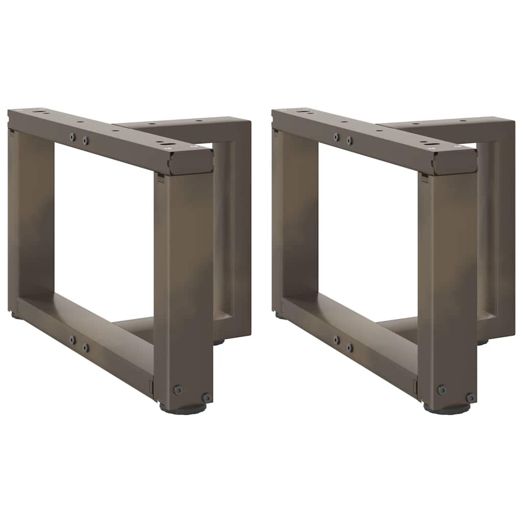Gambe Tavolino Caffè a T 2 pz Naturale 50x25x(30-31) cm Acciaio