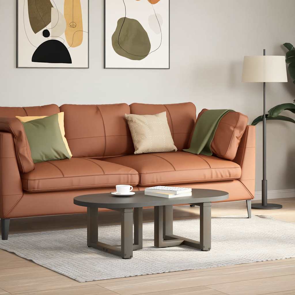 Gambe Tavolino Caffè a T 2 pz Naturale 50x25x(30-31) cm Acciaio