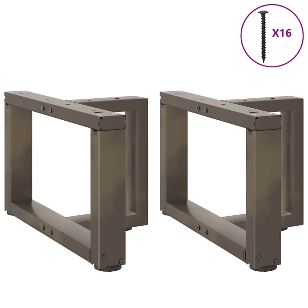 Gambe Tavolino Caffè a T 2 pz Naturale 50x25x(30-31) cm Acciaio
