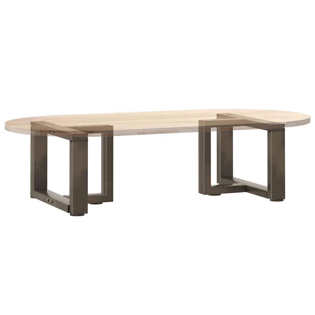 Gambe Tavolino Caffè a T 2 pz Naturale 50x25x(30-31) cm Acciaio