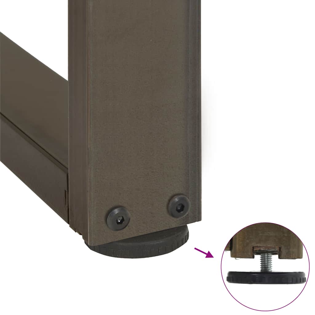 Gambe Tavolino Caffè a T 2 pz Naturale 50x25x(30-31) cm Acciaio