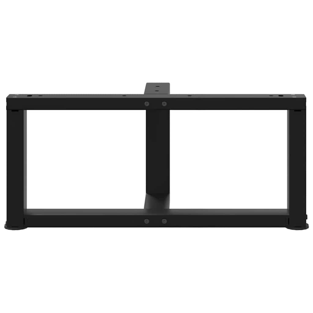 Gambe Tavolino da Caffè a T 2 pz Nero 60x25x(30-31) cm Acciaio