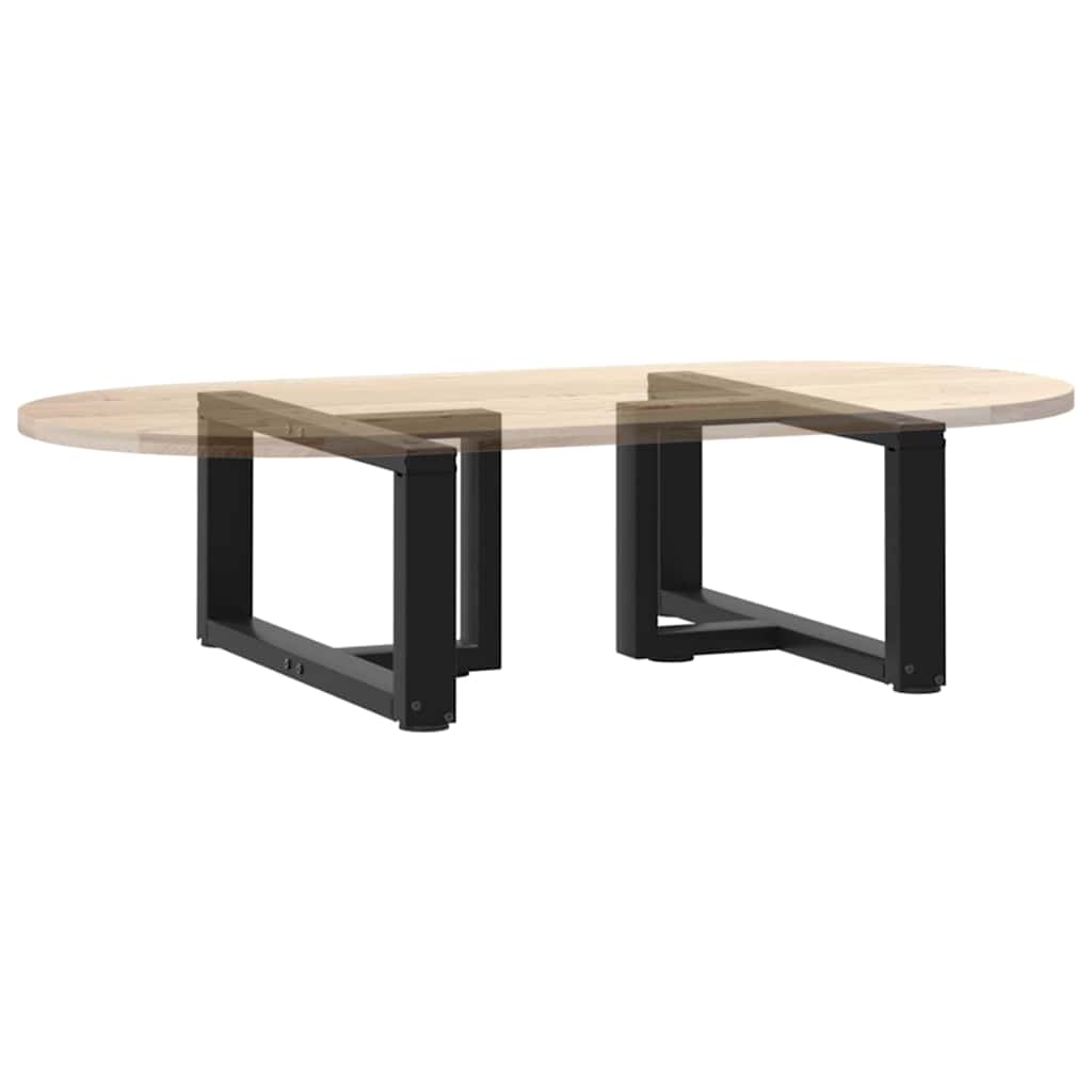 Gambe Tavolino da Caffè a T 2 pz Nero 60x25x(30-31) cm Acciaio