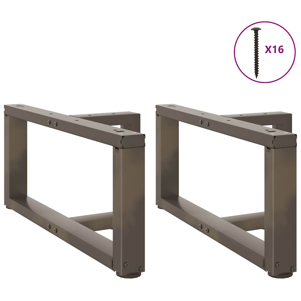 Gambe Tavolino Caffè a T 2 pz Naturale 60x25x(30-31) cm Acciaio
