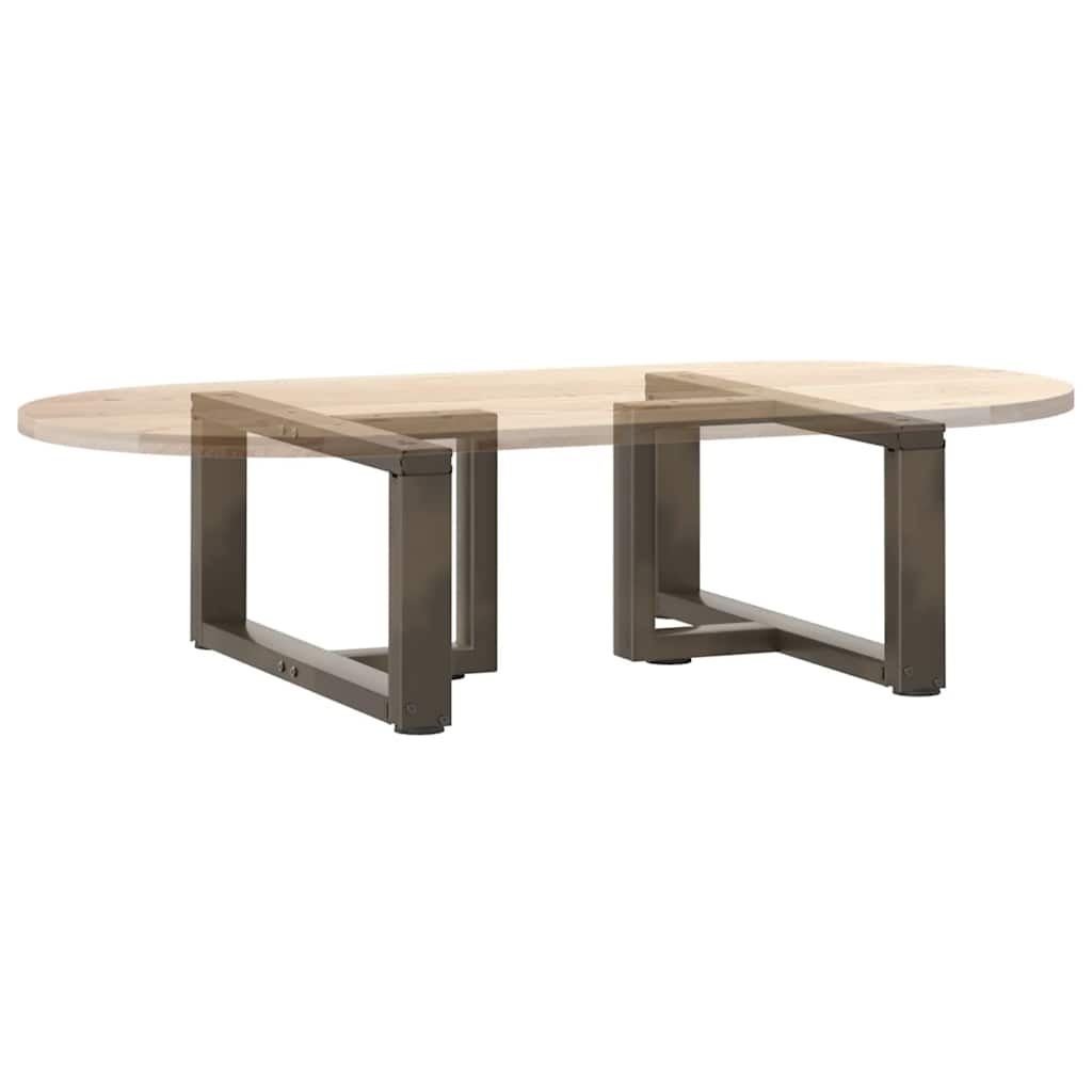 Gambe Tavolino Caffè a T 2 pz Naturale 60x25x(30-31) cm Acciaio
