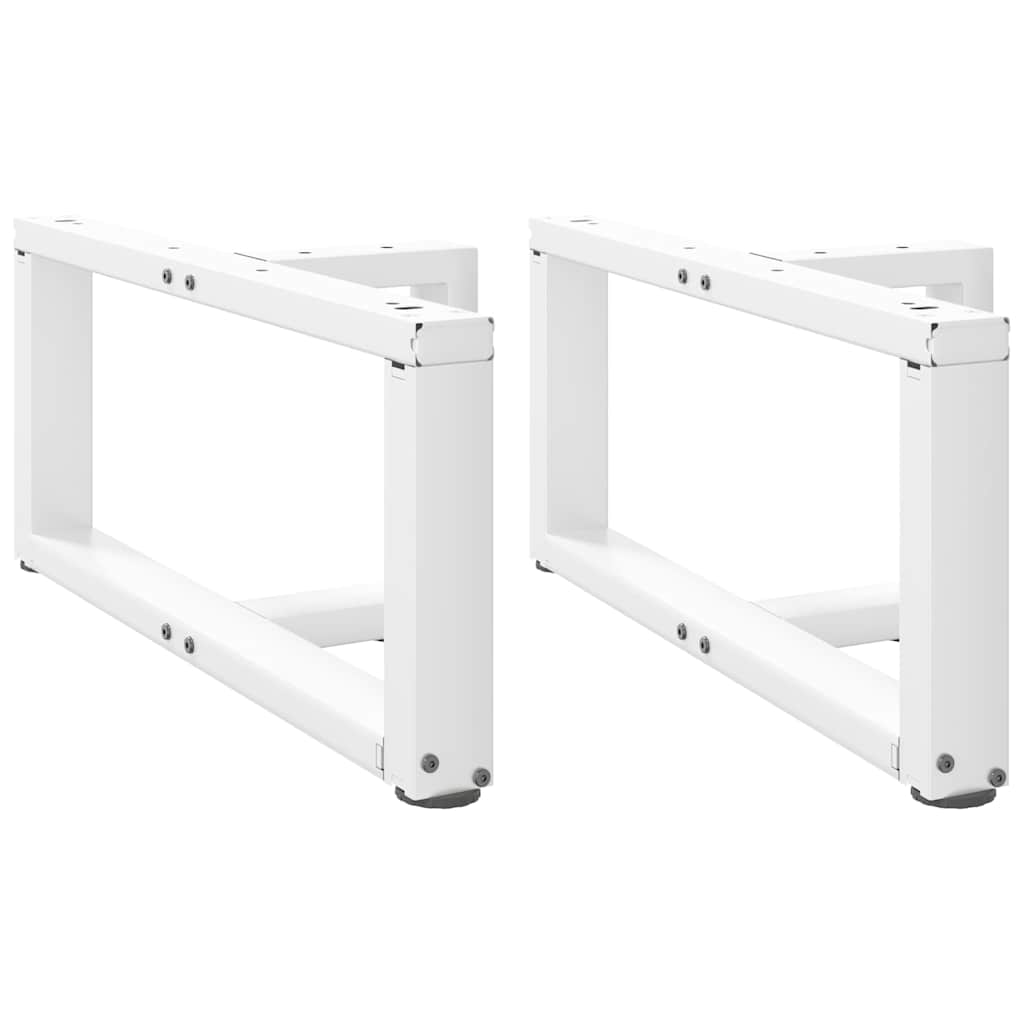 Gambe Tavolino da Caffè a T 2 pz Bianco 70x25x(30-31)cm Acciaio - homemem39