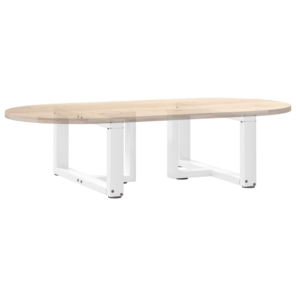 Gambe Tavolino da Caffè a T 2 pz Bianco 70x25x(30-31)cm Acciaio - homemem39