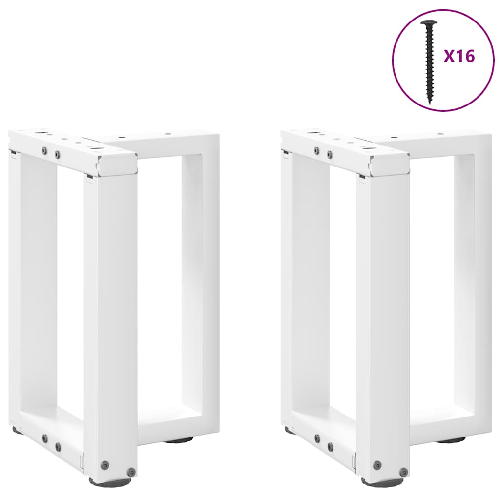 Gambe Tavolino da Caffè a T 2 pz Bianco 28x25x(42-43)cm Acciaio - homemem39