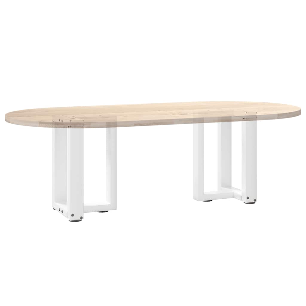 Gambe Tavolino da Caffè a T 2 pz Bianco 28x25x(42-43)cm Acciaio - homemem39