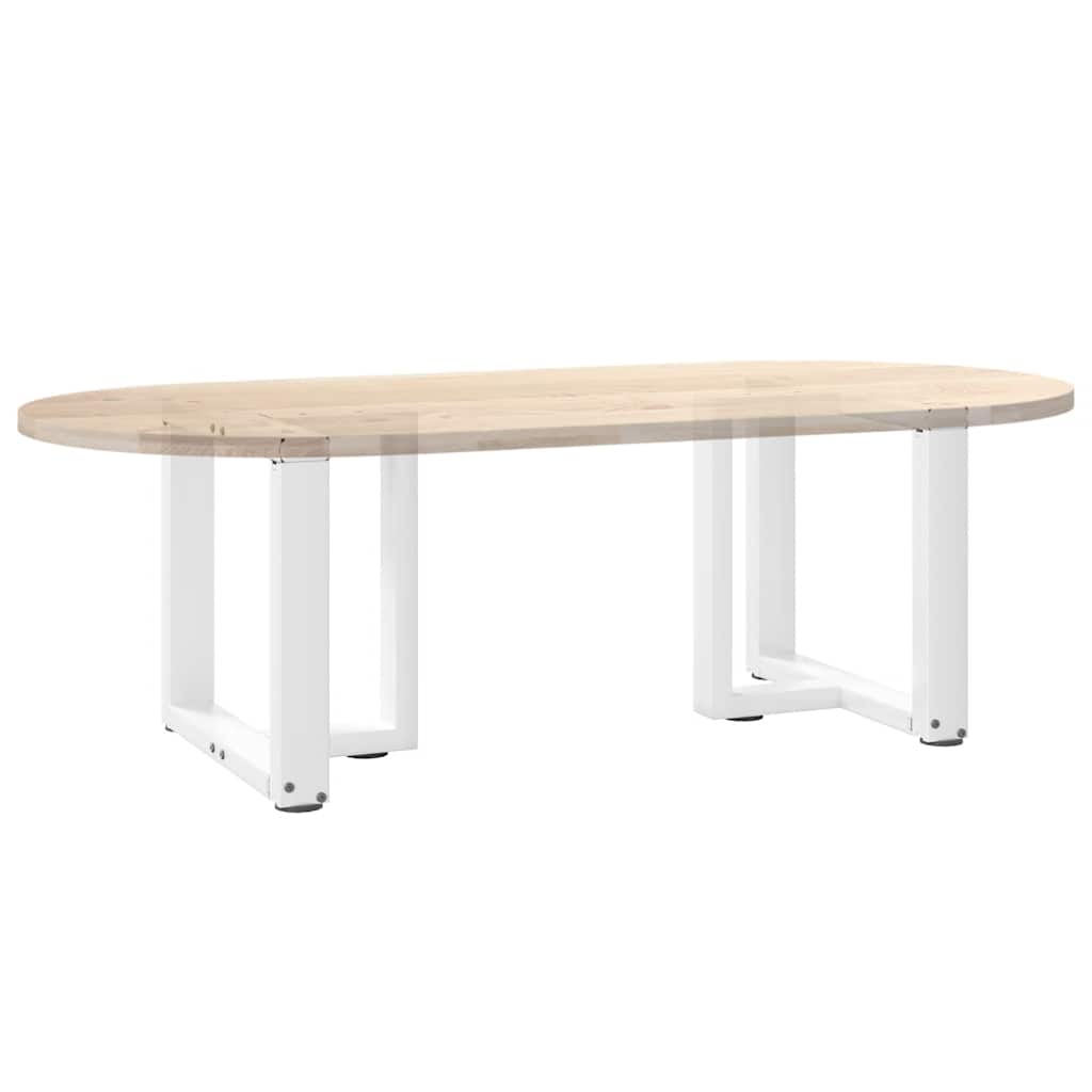 Gambe Tavolino da Caffè a T 2 pz Bianco 50x25x(42-43)cm Acciaio - homemem39