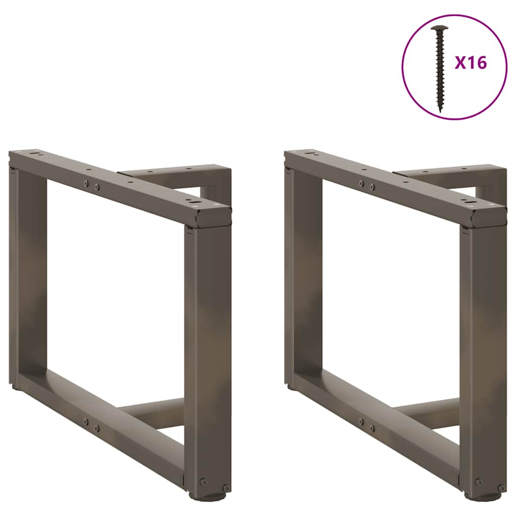 Gambe Tavolino Caffè a T 2 pz Naturale 60x25x(42-43) cm Acciaio