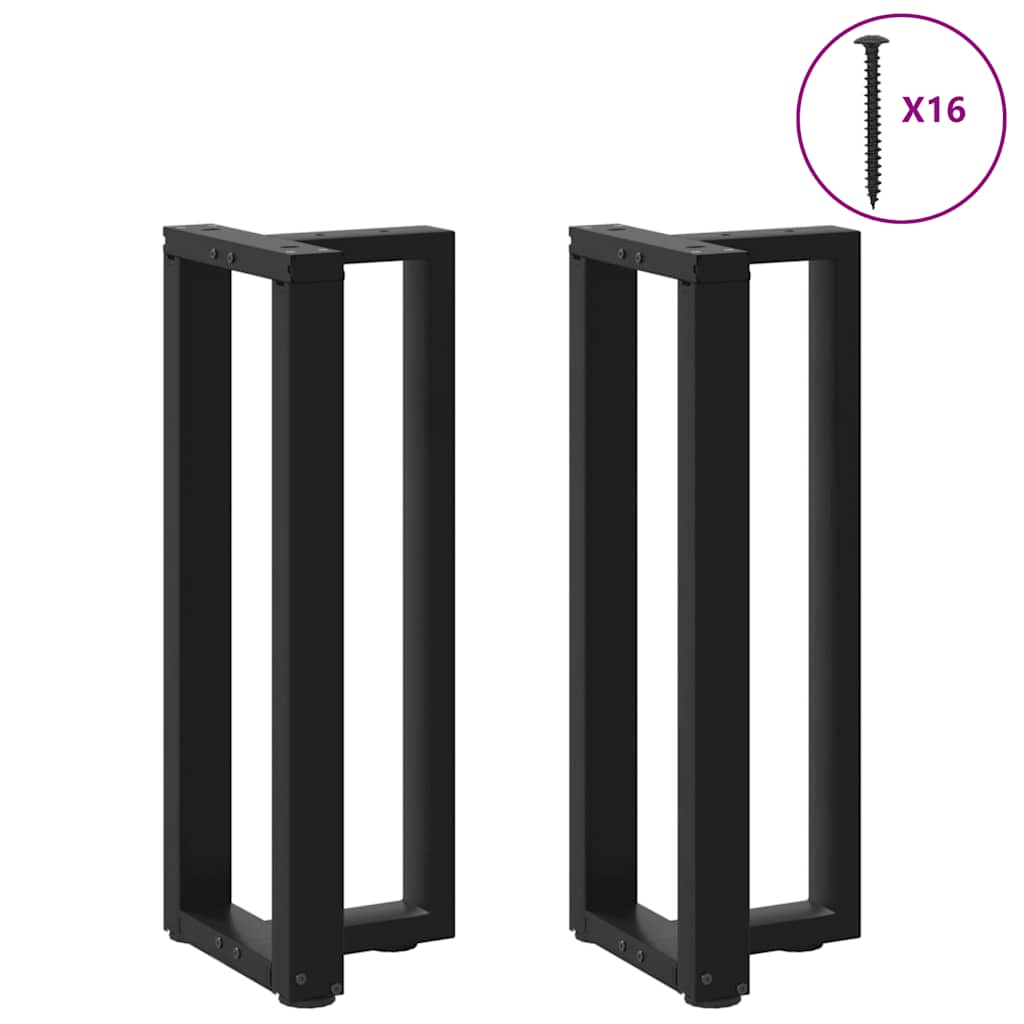 Gambe Tavolo Consolle a T 2 pz Nero 25x28x(72-73) cm Acciaio
