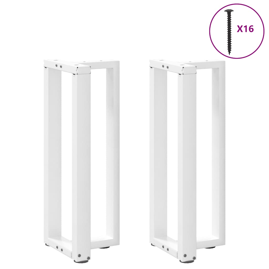 Gambe Tavolo Consolle a T 2 pz Bianco 25x28x(72-73) cm Acciaio - homemem39