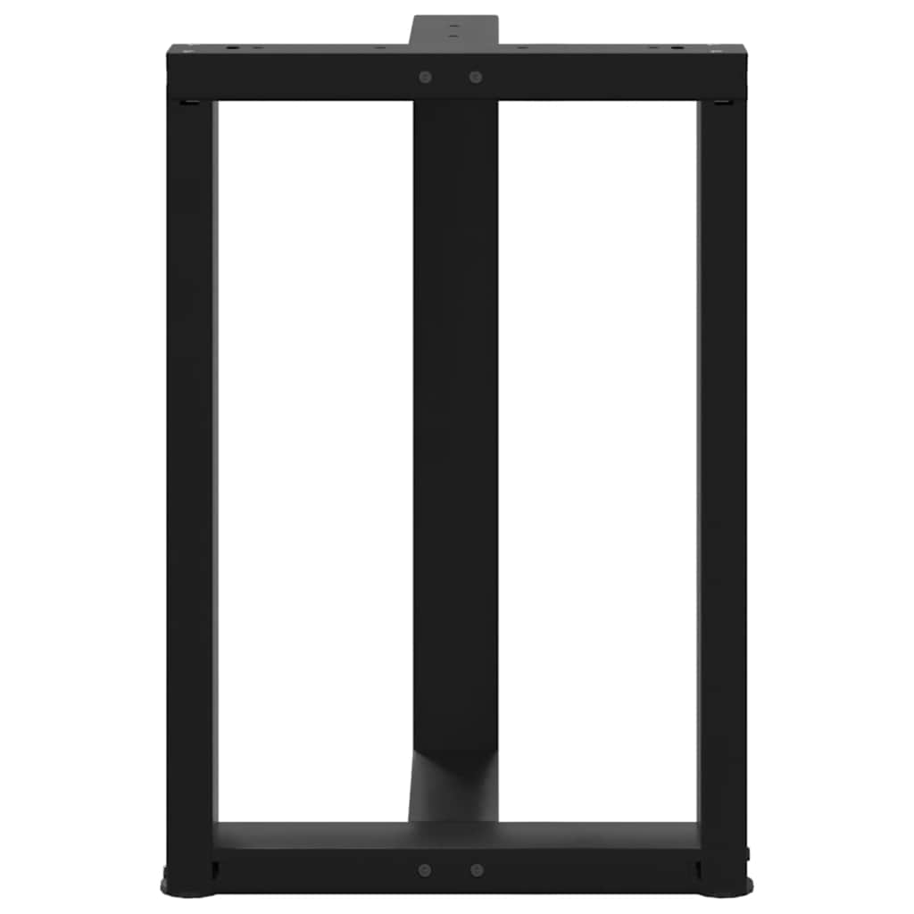 Gambe Tavolo Pranzo a Forma T 2pz Nero 50x35x(72-73)cm Acciaio - homemem39