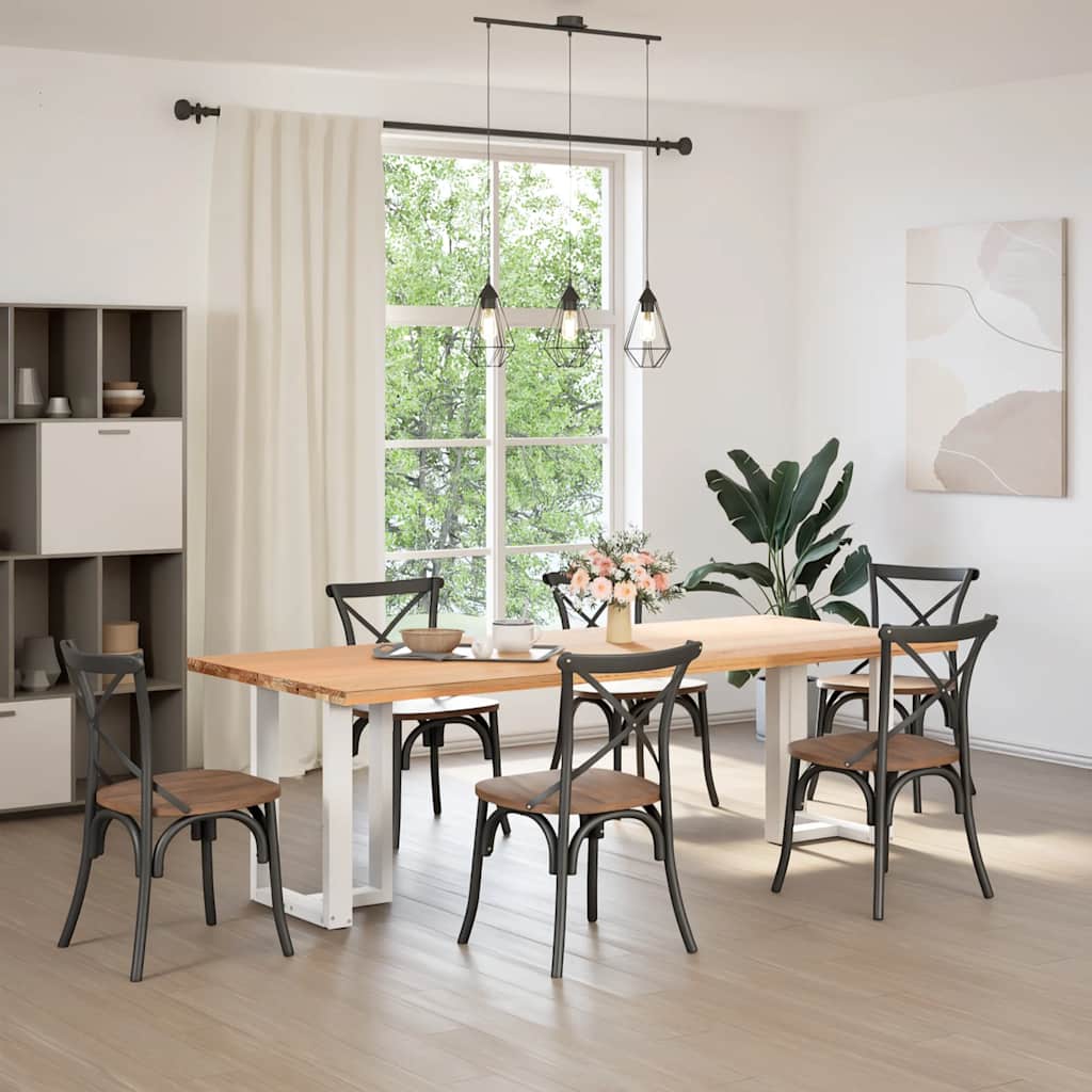 Gambe Tavolo Pranzo Forma T 2pz Bianco 50x35x(72-73)cm Acciaio - homemem39