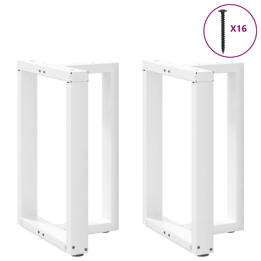 Gambe Tavolo Pranzo Forma T 2pz Bianco 50x35x(72-73)cm Acciaio - homemem39