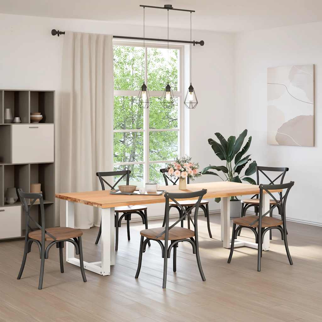Gambe Tavolo Pranzo Forma T 2pz Bianco 70x35x(72-73) cm Acciaio - homemem39