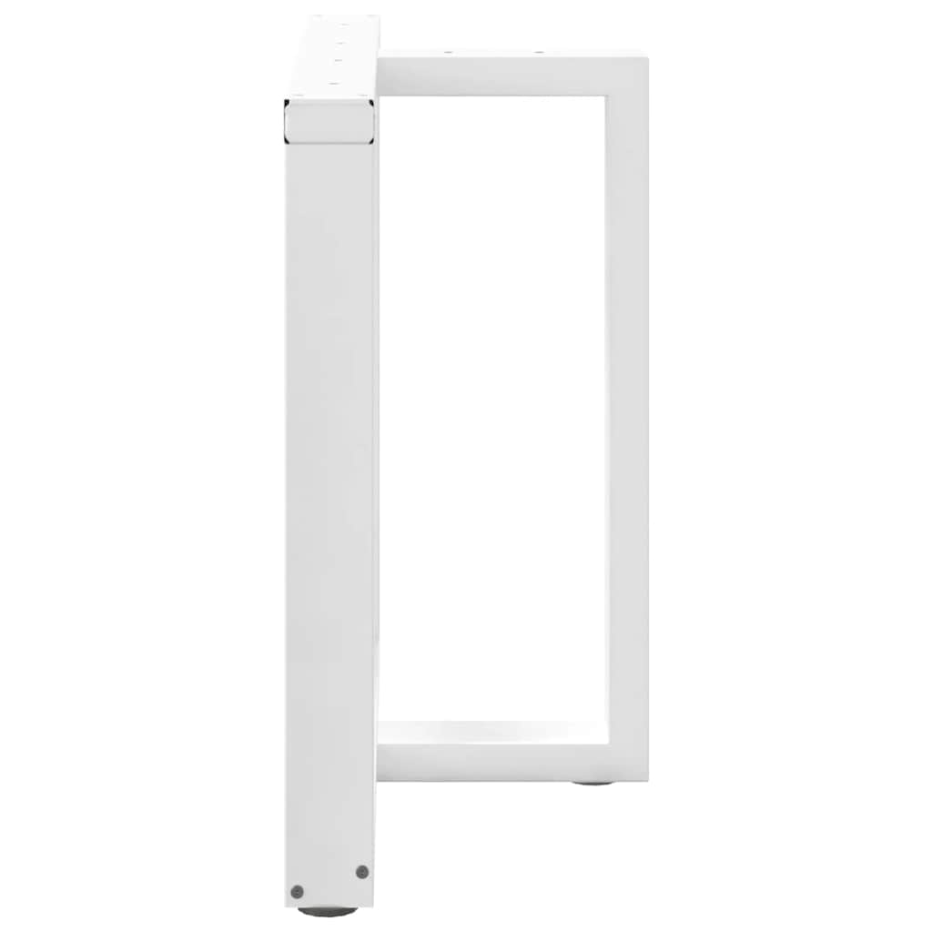 Gambe Tavolo Pranzo Forma T 2pz Bianco 70x35x(72-73) cm Acciaio - homemem39