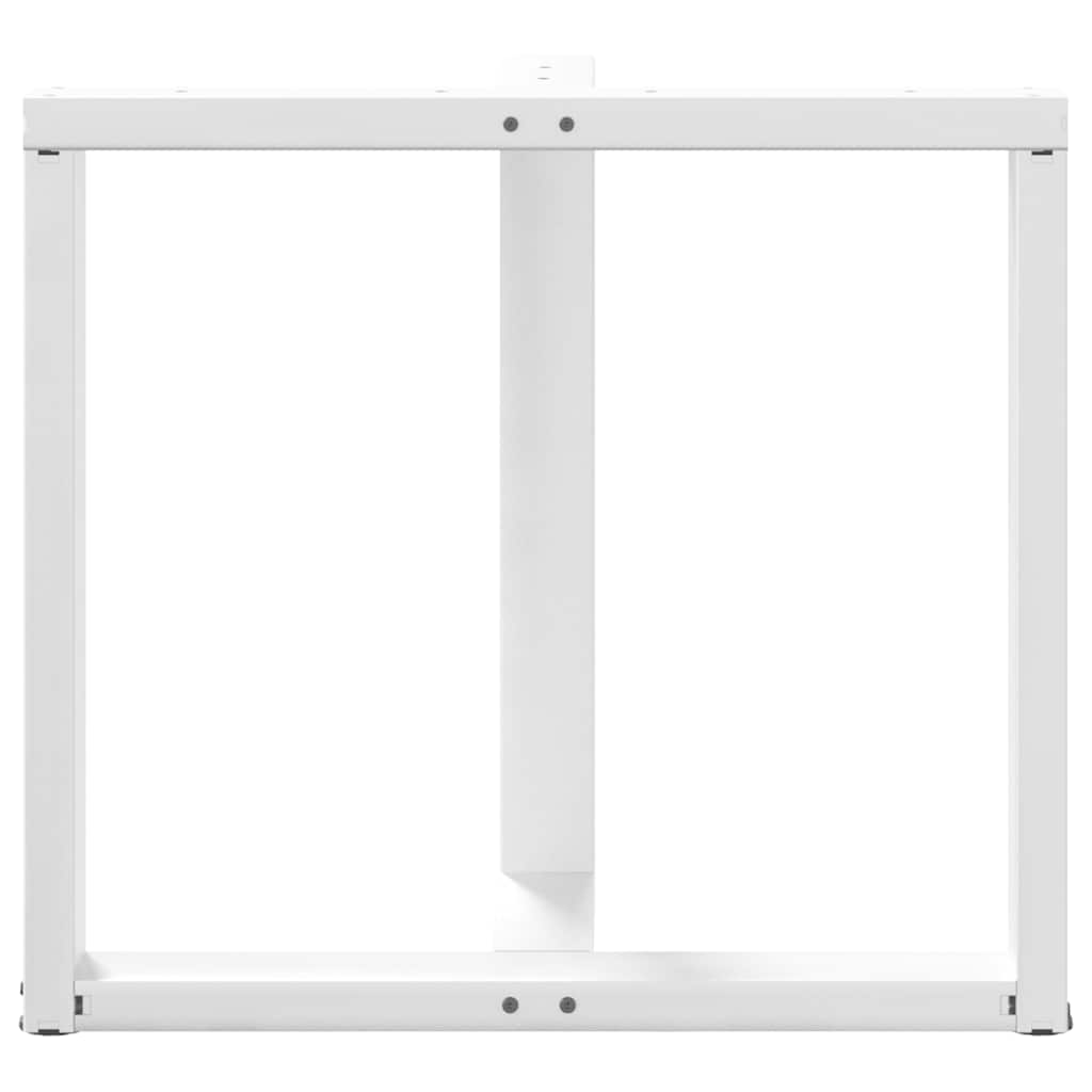 Gambe Tavolo Pranzo Forma T 2pz Bianco 70x35x(72-73) cm Acciaio - homemem39