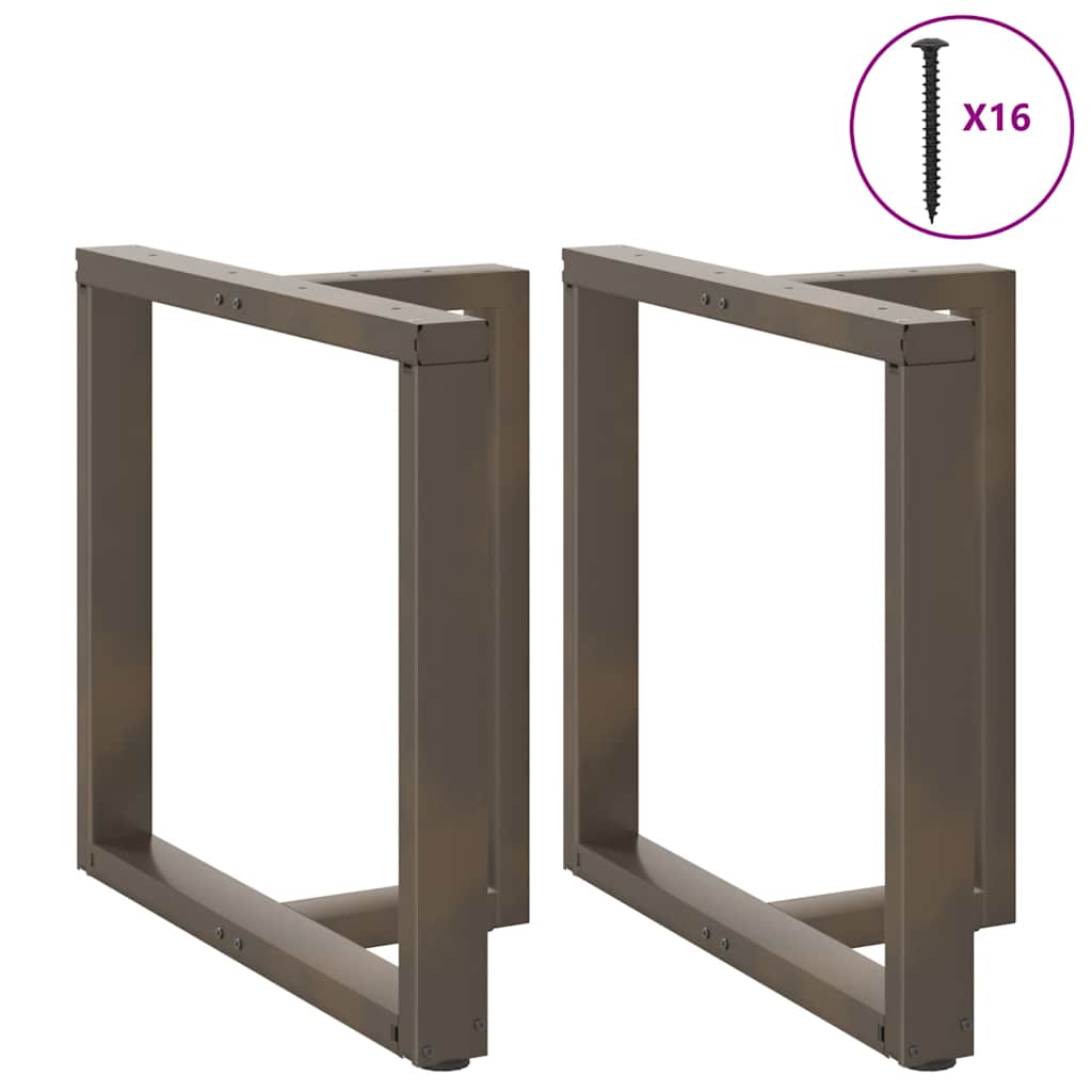 Gambe Tavolo Pranzo a T 2 pz Naturale 80x35x(72-73) cm Acciaio - homemem39