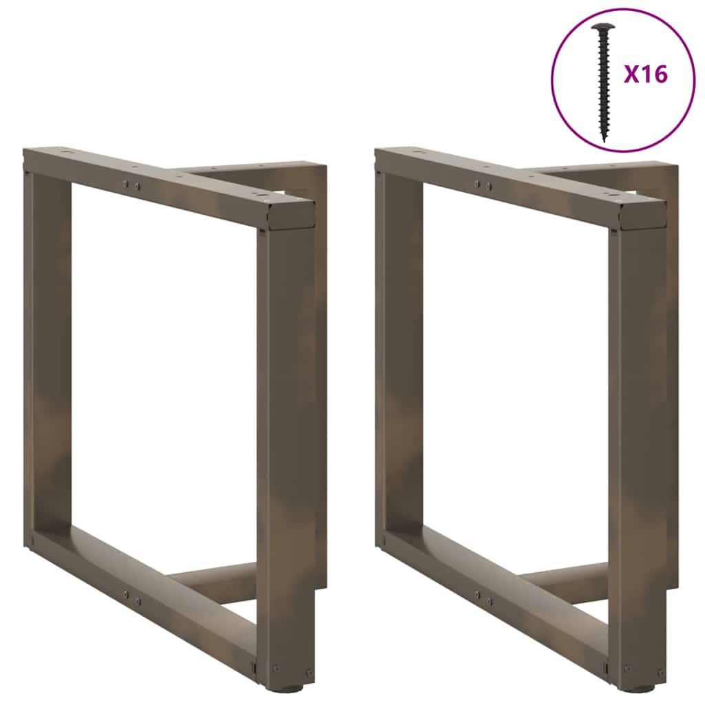 Gambe Tavolo Pranzo a T 2 pz Naturale 90x35x(72-73) cm Acciaio - homemem39