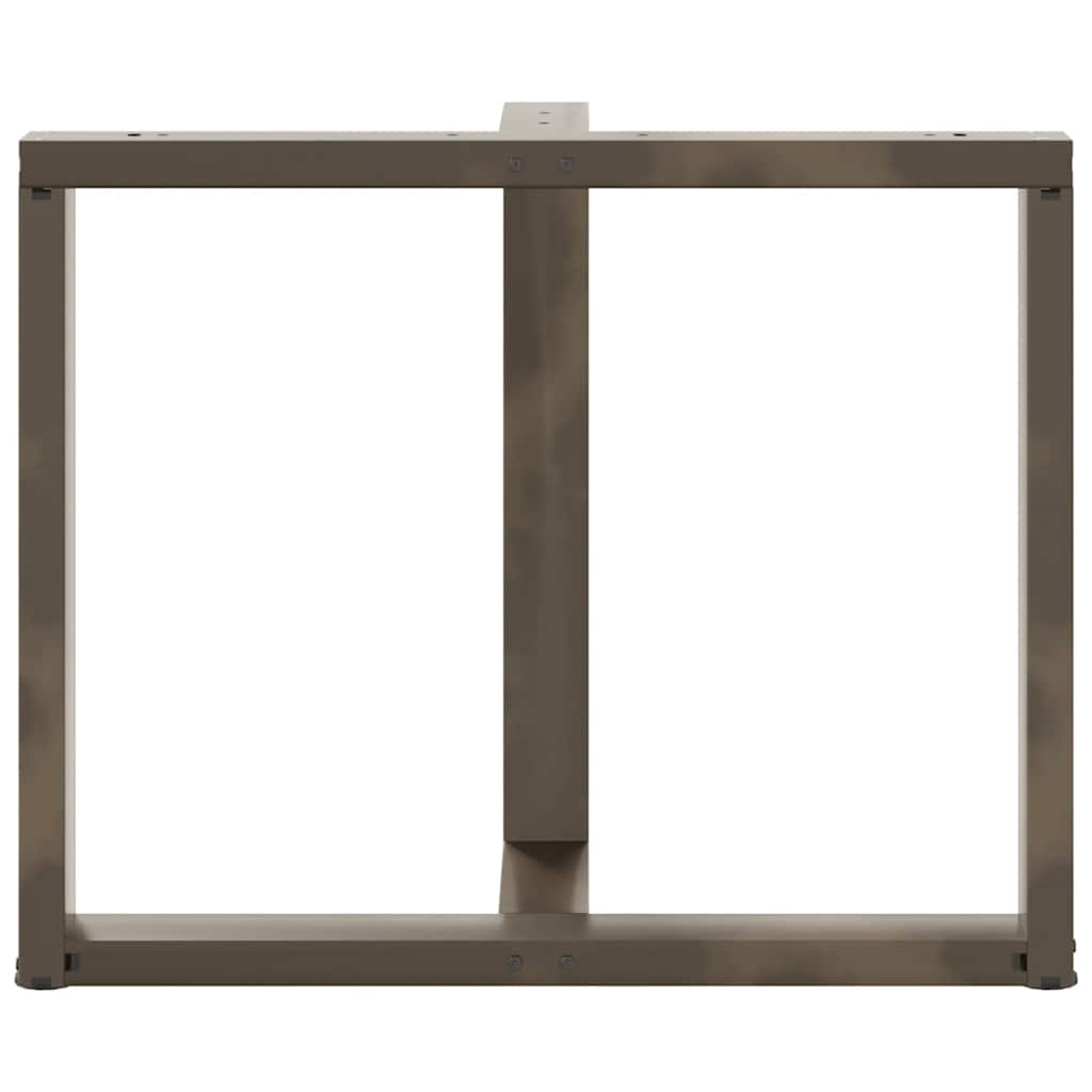 Gambe Tavolo Pranzo a T 2 pz Naturale 100x35x(72-73) cm Acciaio