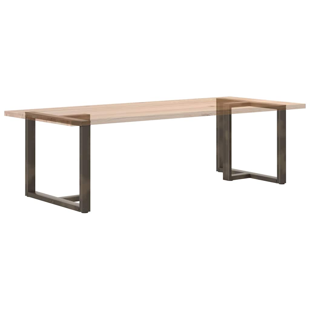 Gambe Tavolo Pranzo a T 2 pz Naturale 100x35x(72-73) cm Acciaio