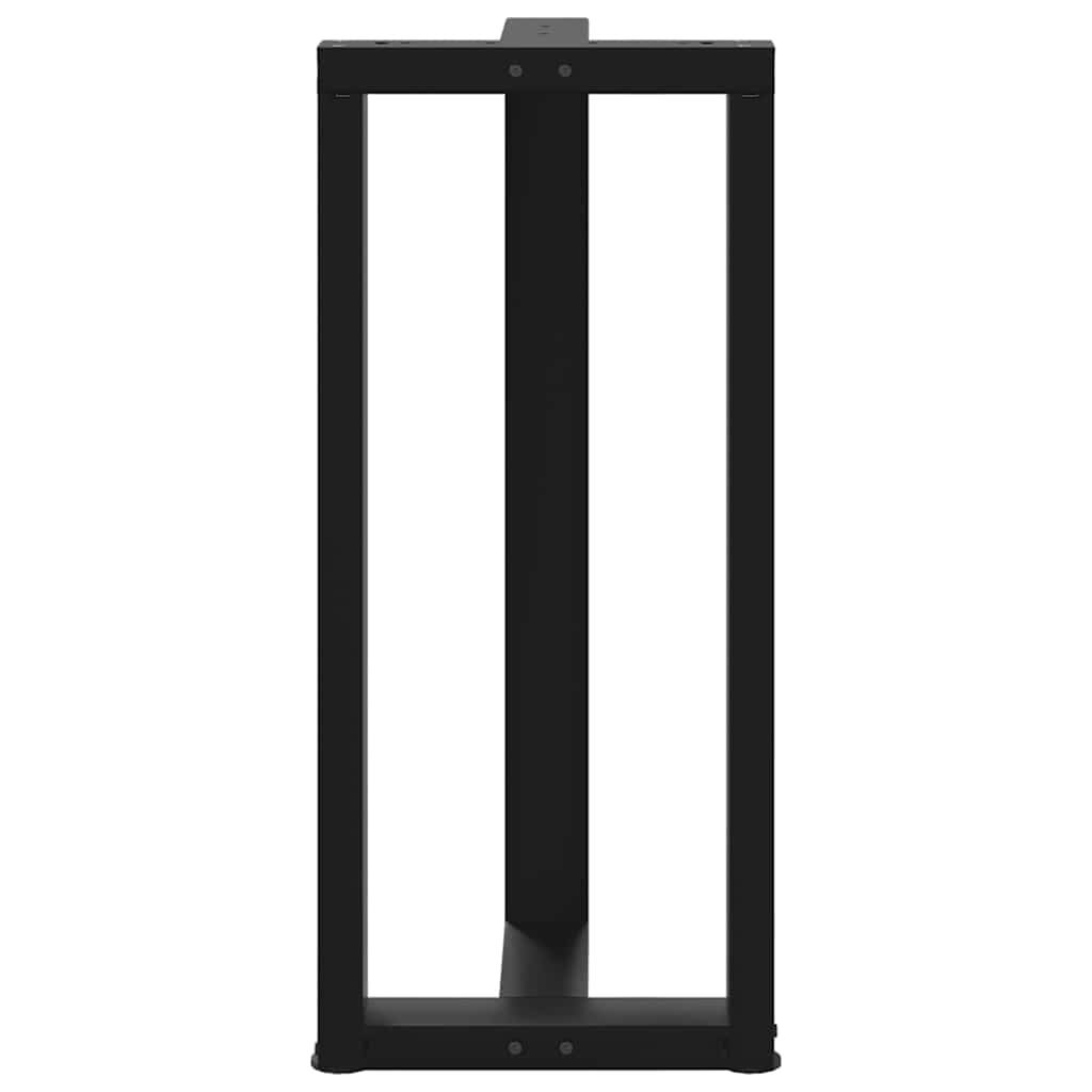 Gambe Tavolo Bar a Forma T 2 pz Nero 40x35x(90-91) cm Acciaio