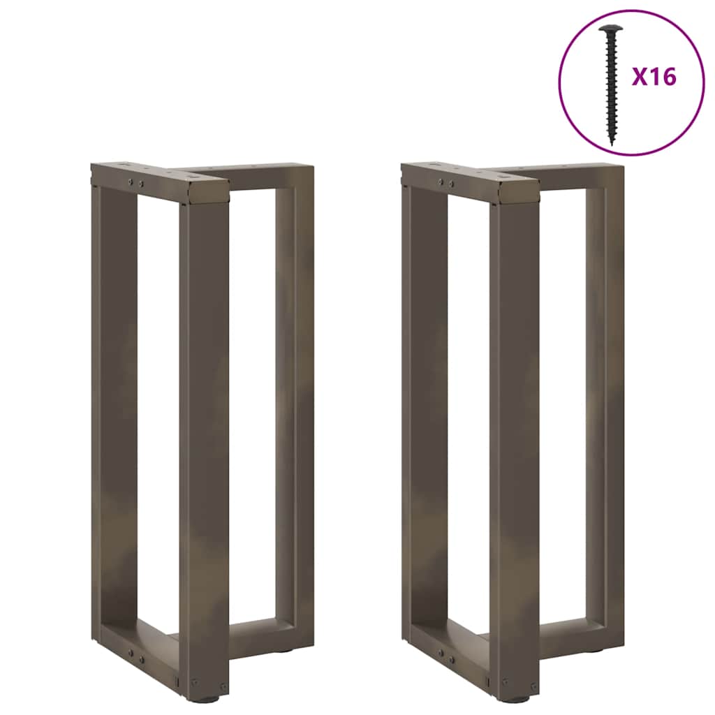 Gambe Tavolo Bar Forma T 2 pz Naturale 40x35x(90-91)cm Acciaio