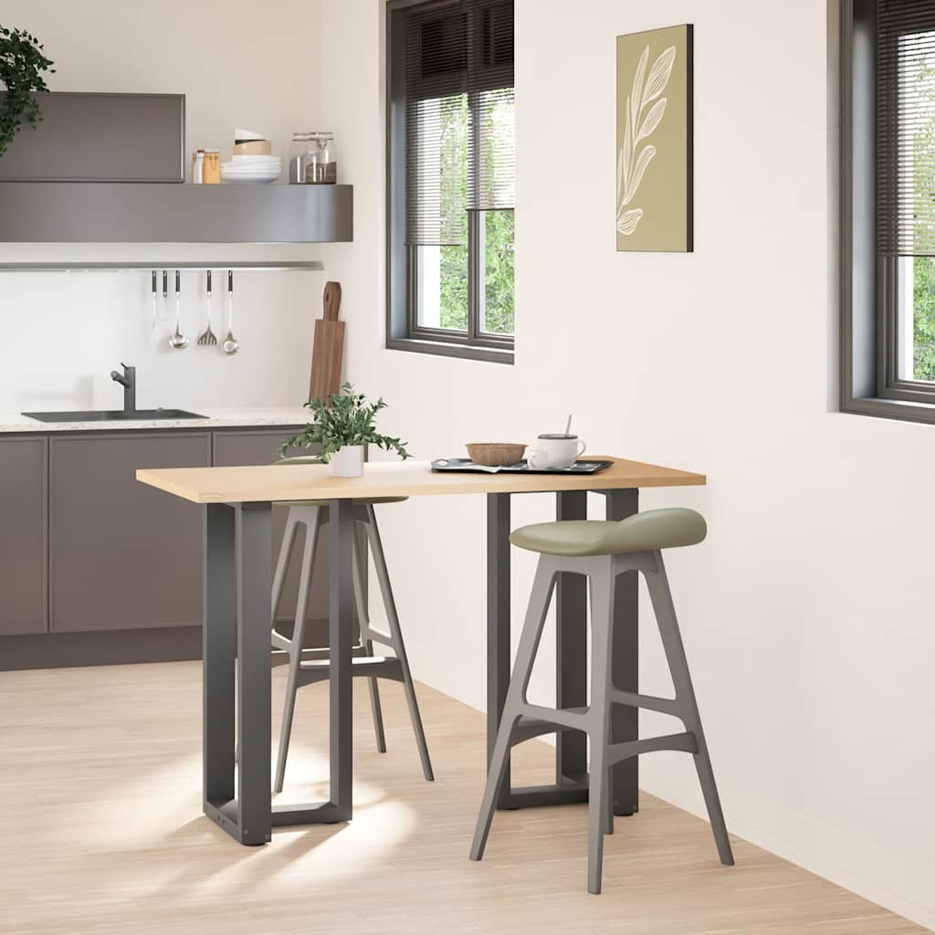 Gambe Tavolo Bar Forma T 2 pz Antracite 50x35x(90-91)cm Acciaio
