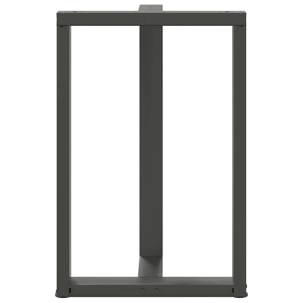 Gambe per tavolo da bar a forma di T 2 pz Antracite 60x35x(90-91) cm Acciaio - homemem39