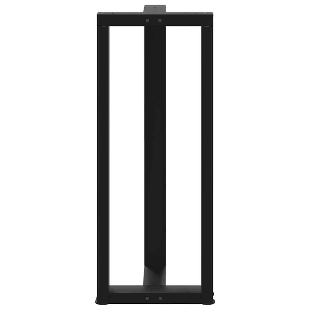 Gambe per tavolo da bar a forma di T 2 pz nere 40x35x(100-101) cm in acciaio - homemem39
