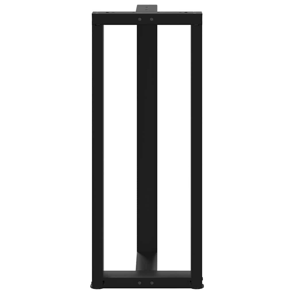 Gambe per tavolo da bar a forma di T 2 pz nere 50x35x(100-101) cm in acciaio - homemem39