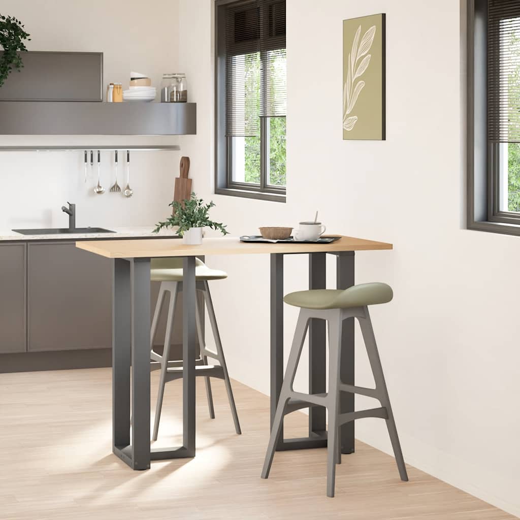 Gambe Tavolo Bar a T 2 pz Antracite 50x35x(100-101) cm Acciaio
