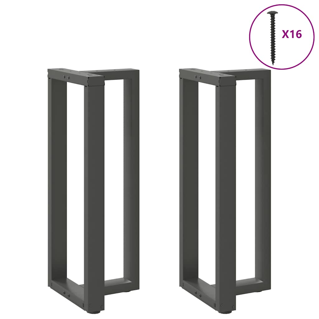 Gambe Tavolo Bar a T 2 pz Antracite 50x35x(100-101) cm Acciaio