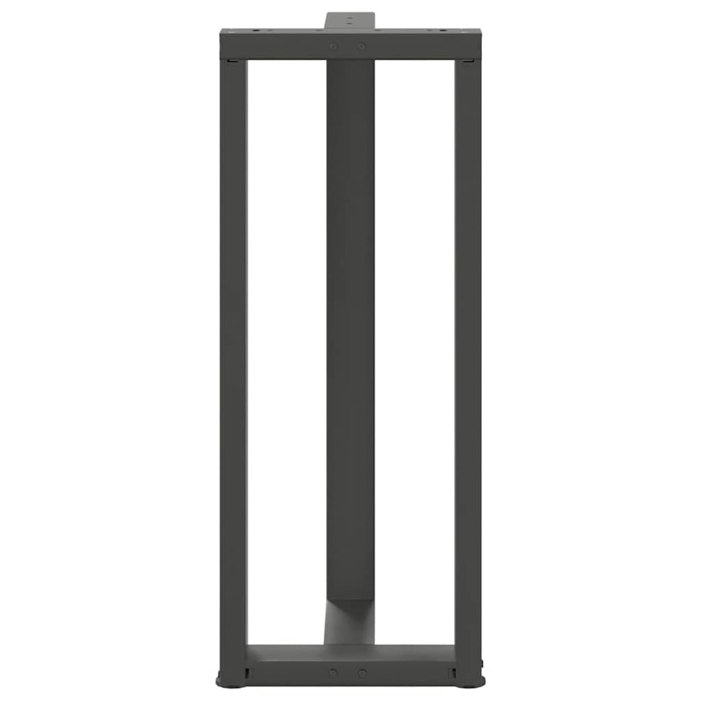 Gambe Tavolo Bar a T 2 pz Antracite 50x35x(100-101) cm Acciaio