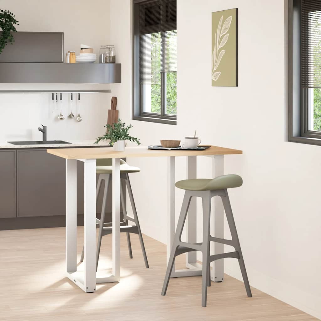 Gambe Tavolo Bar a Forma T 2pz bianco 60x35x(100-101)cm Acciaio - homemem39