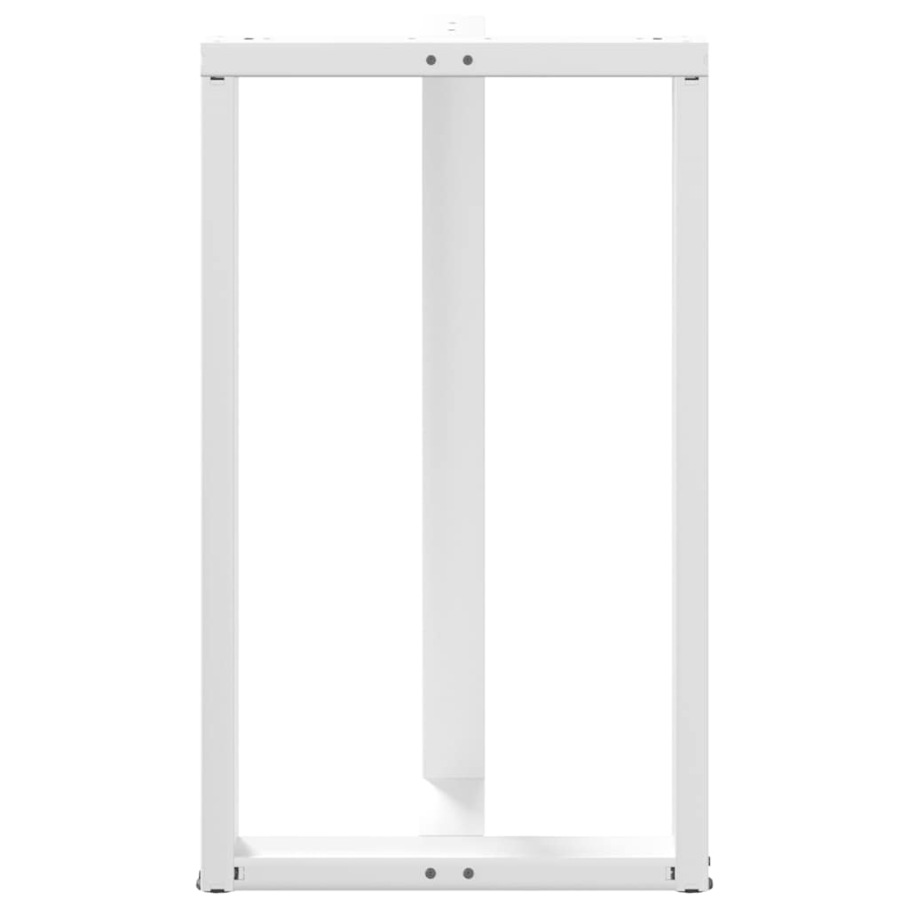 Gambe Tavolo Bar a Forma T 2pz bianco 60x35x(100-101)cm Acciaio - homemem39