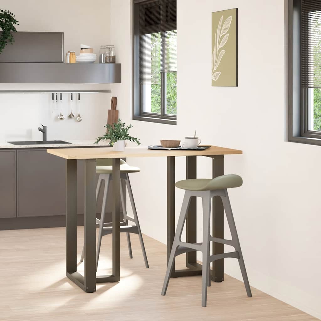 Gambe Tavolo Bar a T 2 pz Naturale 60x35x(100-101) cm Acciaio - homemem39