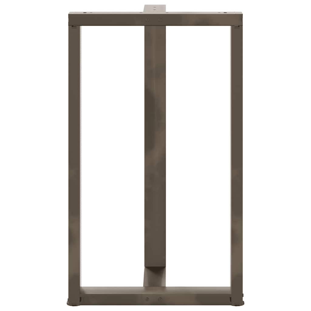 Gambe Tavolo Bar a T 2 pz Naturale 60x35x(100-101) cm Acciaio - homemem39
