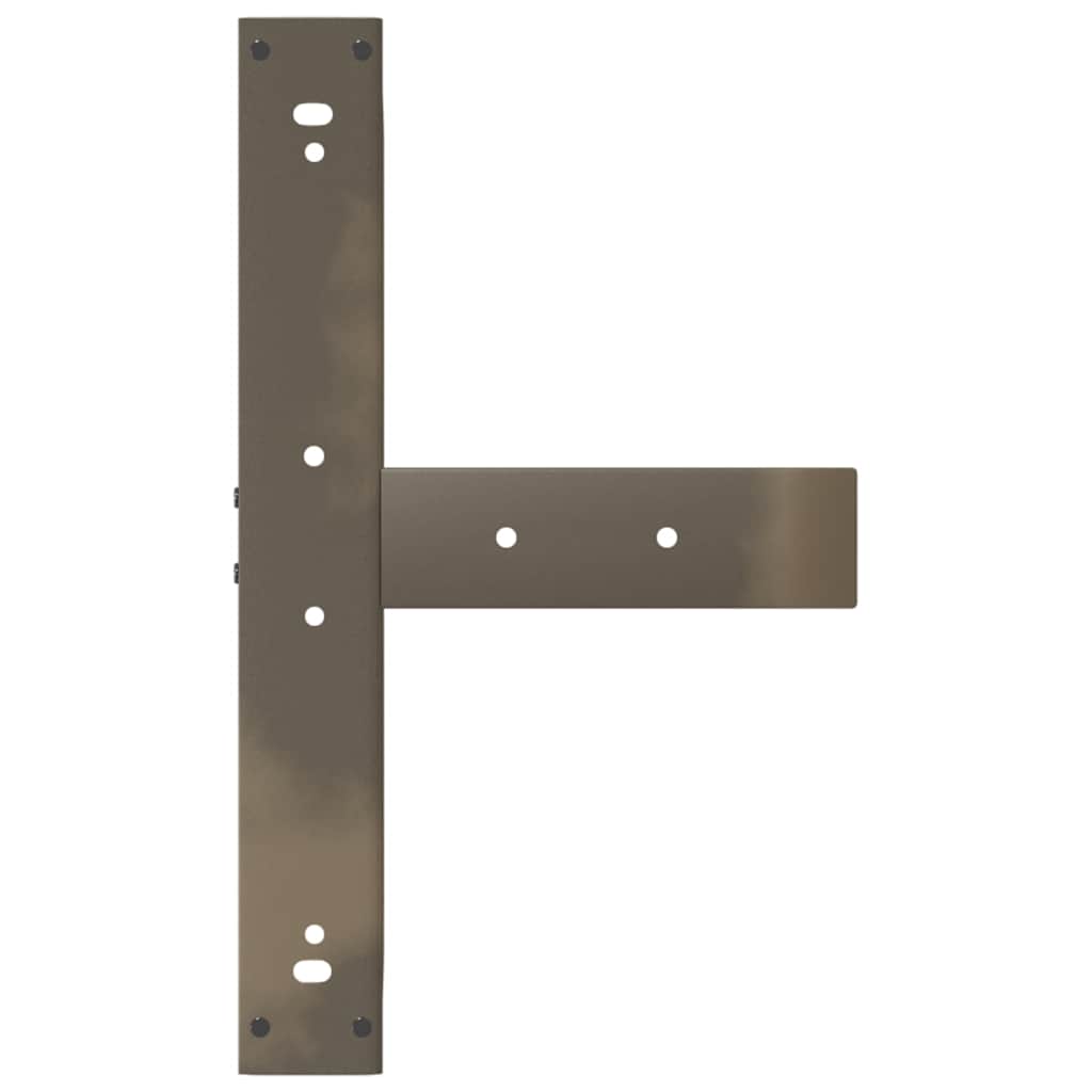 Gambe Tavolo Bar a T 2 pz Naturale 60x35x(100-101) cm Acciaio - homemem39