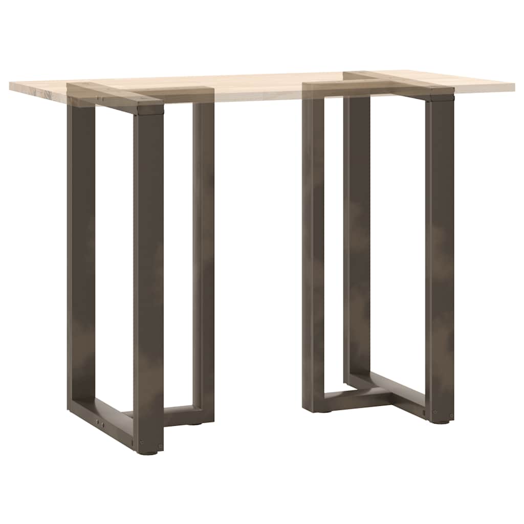 Gambe Tavolo Bar a T 2 pz Naturale 60x35x(100-101) cm Acciaio - homemem39